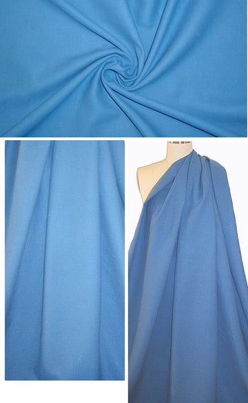 Italian French blue cotton double crepe woven 1.5 yd