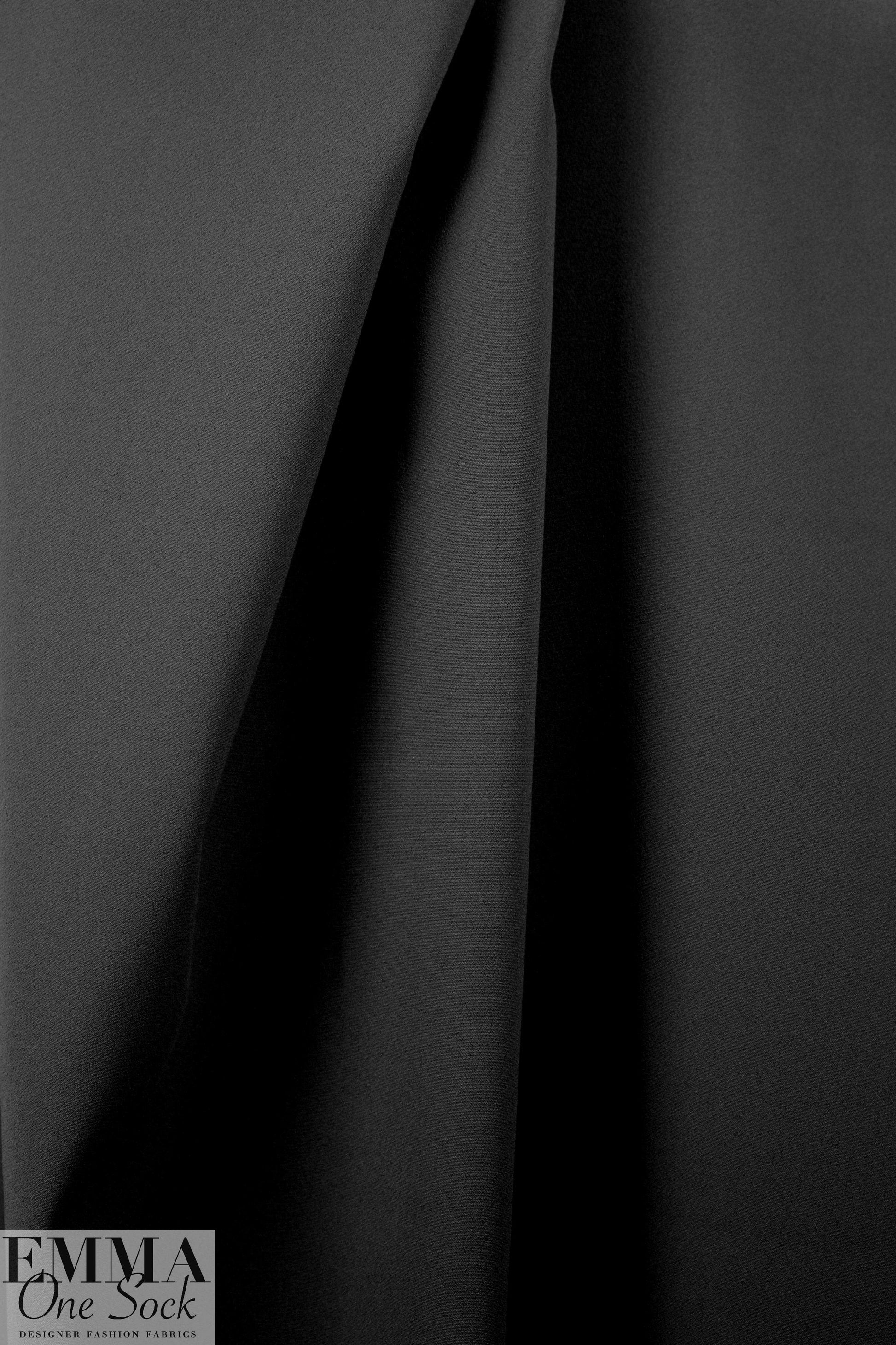Italian all viscose double crepe woven - black 1.375 yds