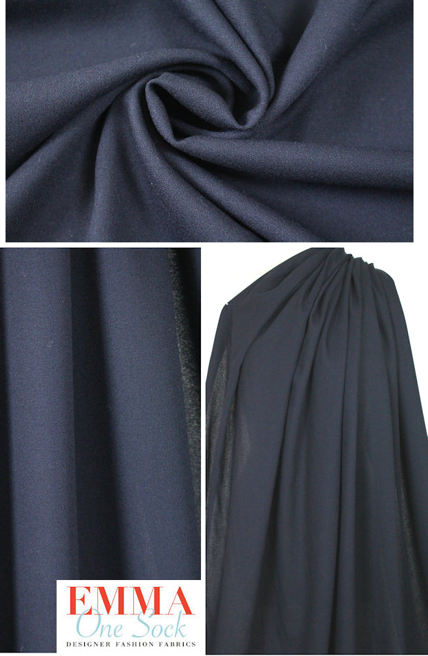 Italian lightweight wool crepe - dark navy
