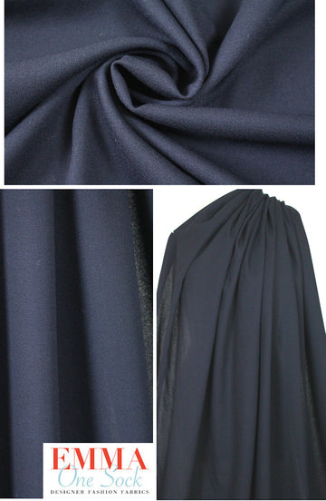 Italian lightweight wool crepe - dark navy 1.5 yds