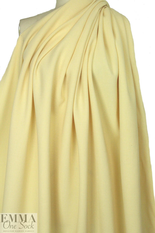 Italian stretch wool doublecloth crepe - butter