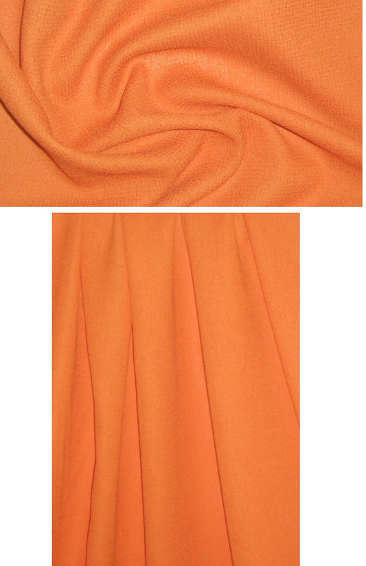 Italian wool double crepe suiting - tangerine