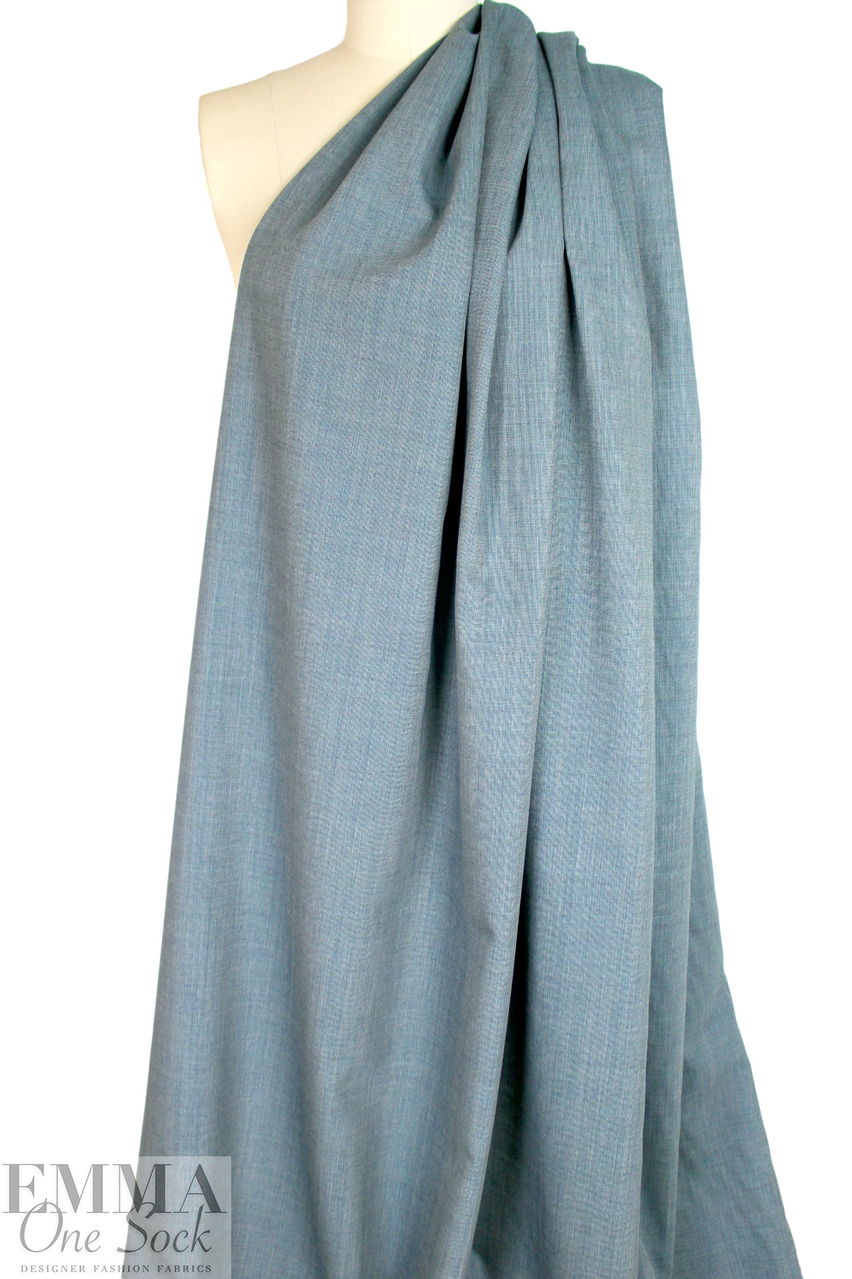 Italian double faced lightweight wool suiting - tealy gray 1.875 yd