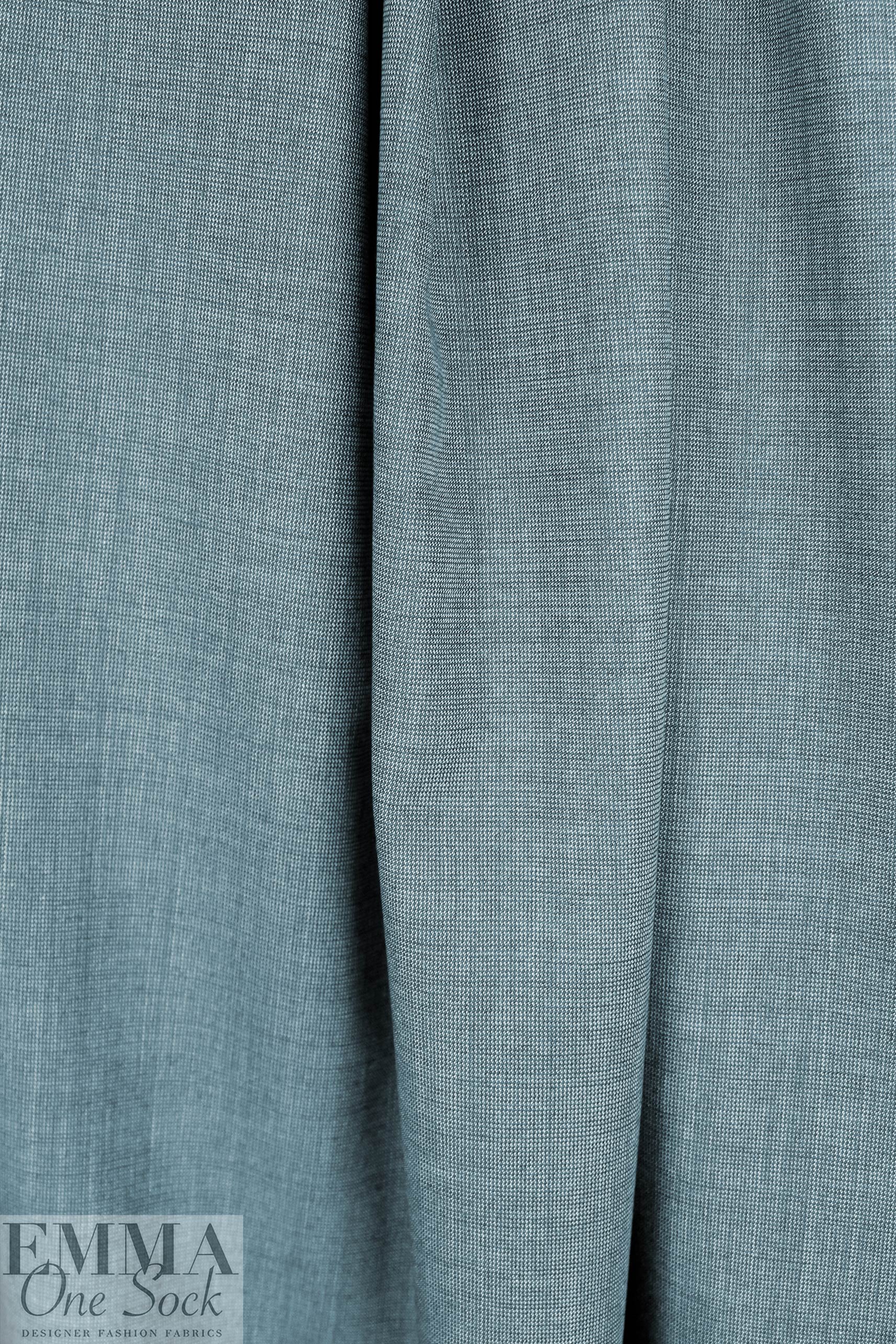 Italian double faced lightweight wool suiting - tealy gray 1.875 yd