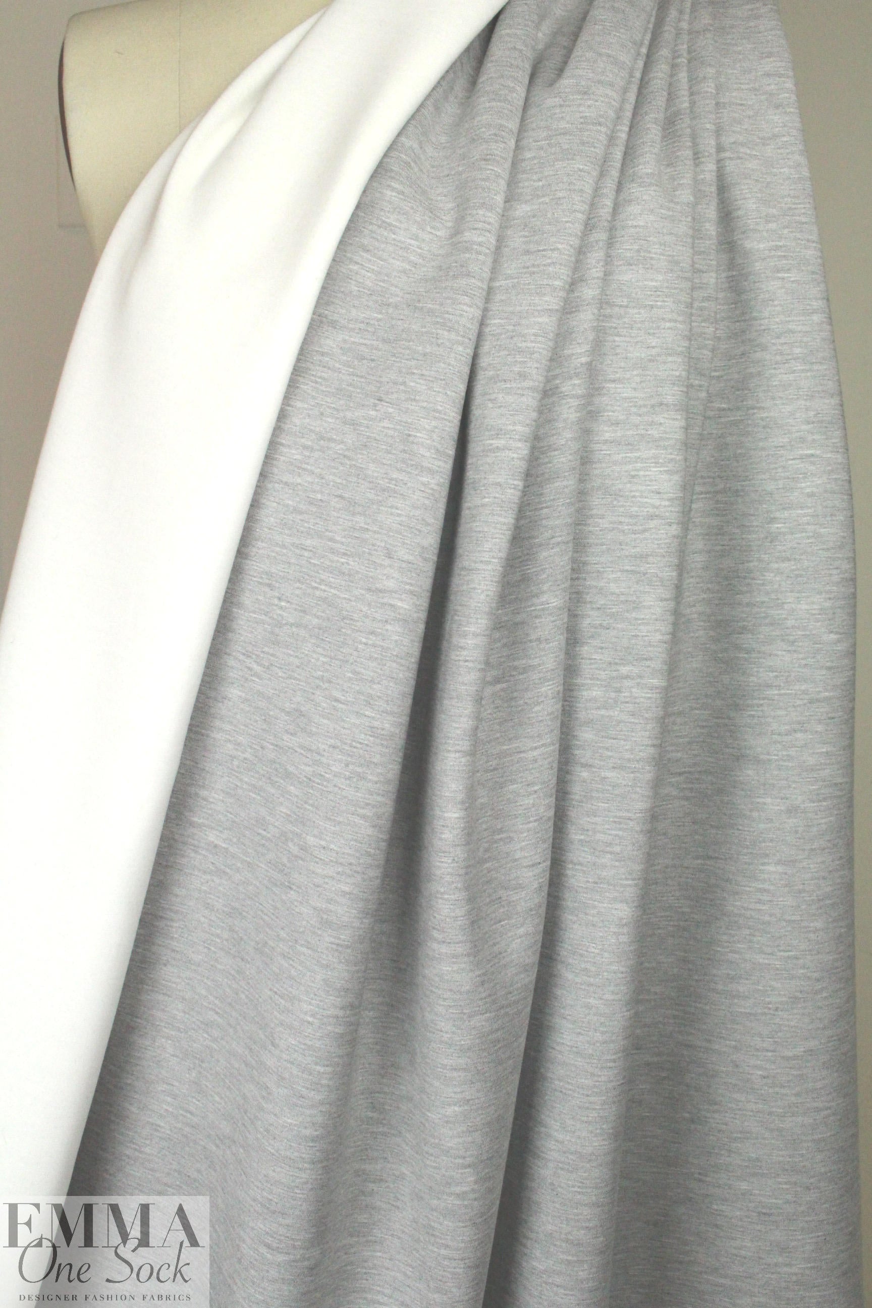 famous designer double-sided viscose knit - gray/natural