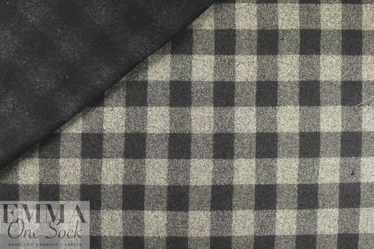 Italian wool blend doubleface plaid coating