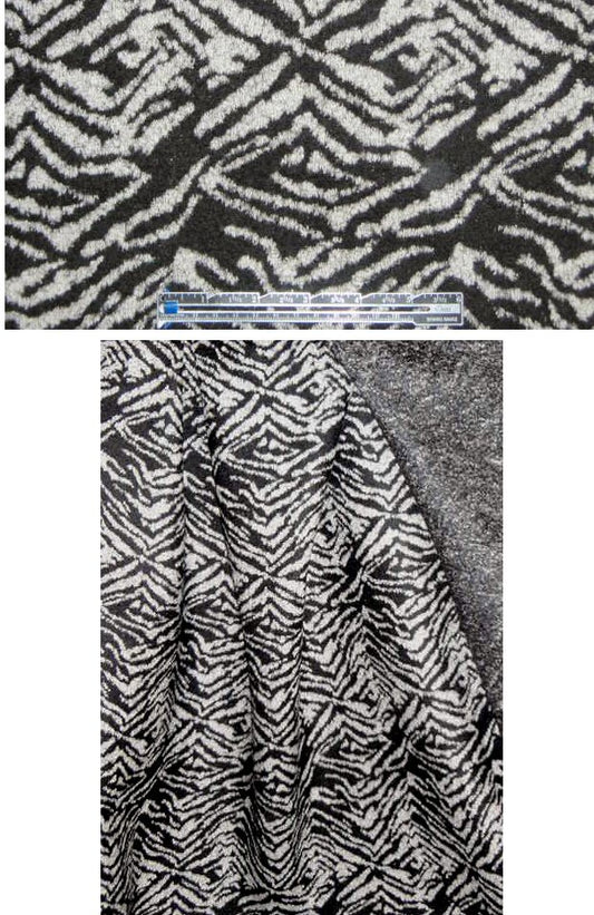 Italian 'boiled' wool knit b/w coating - doubleface