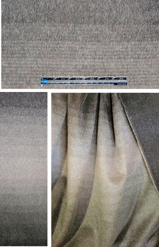 Italian doubleface gray ombre wool coating 3.75 yds