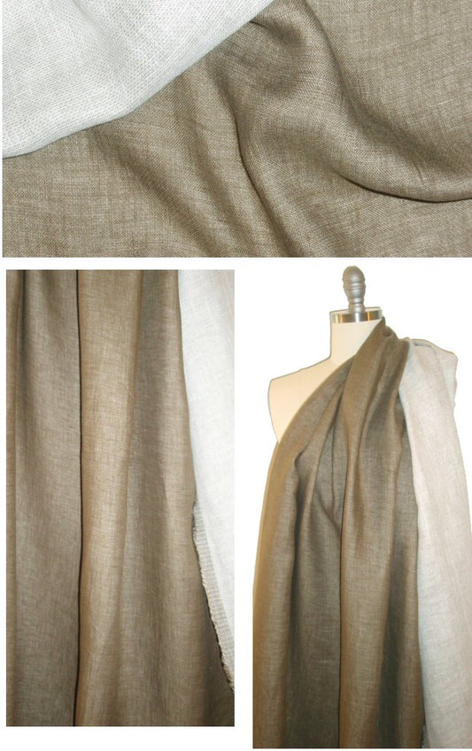 Italian linen doubleface woven - hemp white