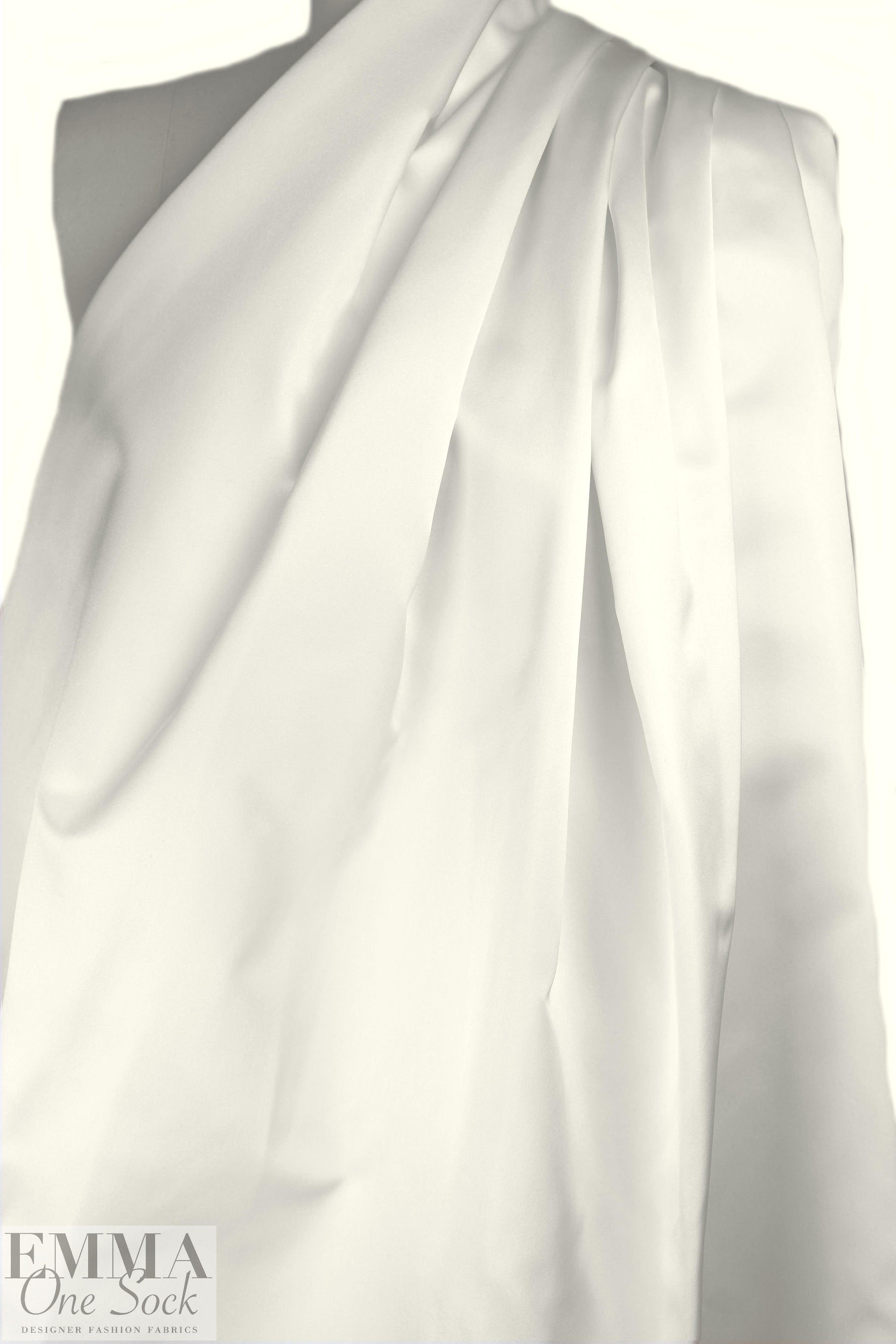 Japanese 38mm double face SILK satin - alabaster 1.625 yd