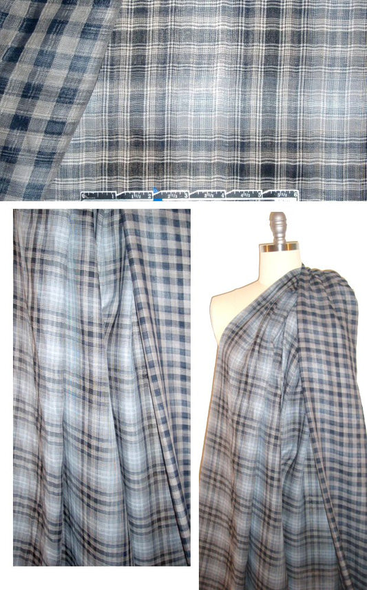 organic cotton double gauze - black/gray check/plaid