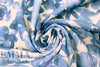 Italian 'wedgwood blues' floral cotton double gauze BCI certified 1.375 yds