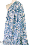 Italian 'wedgwood blues' floral cotton double gauze BCI certified 1.375 yds