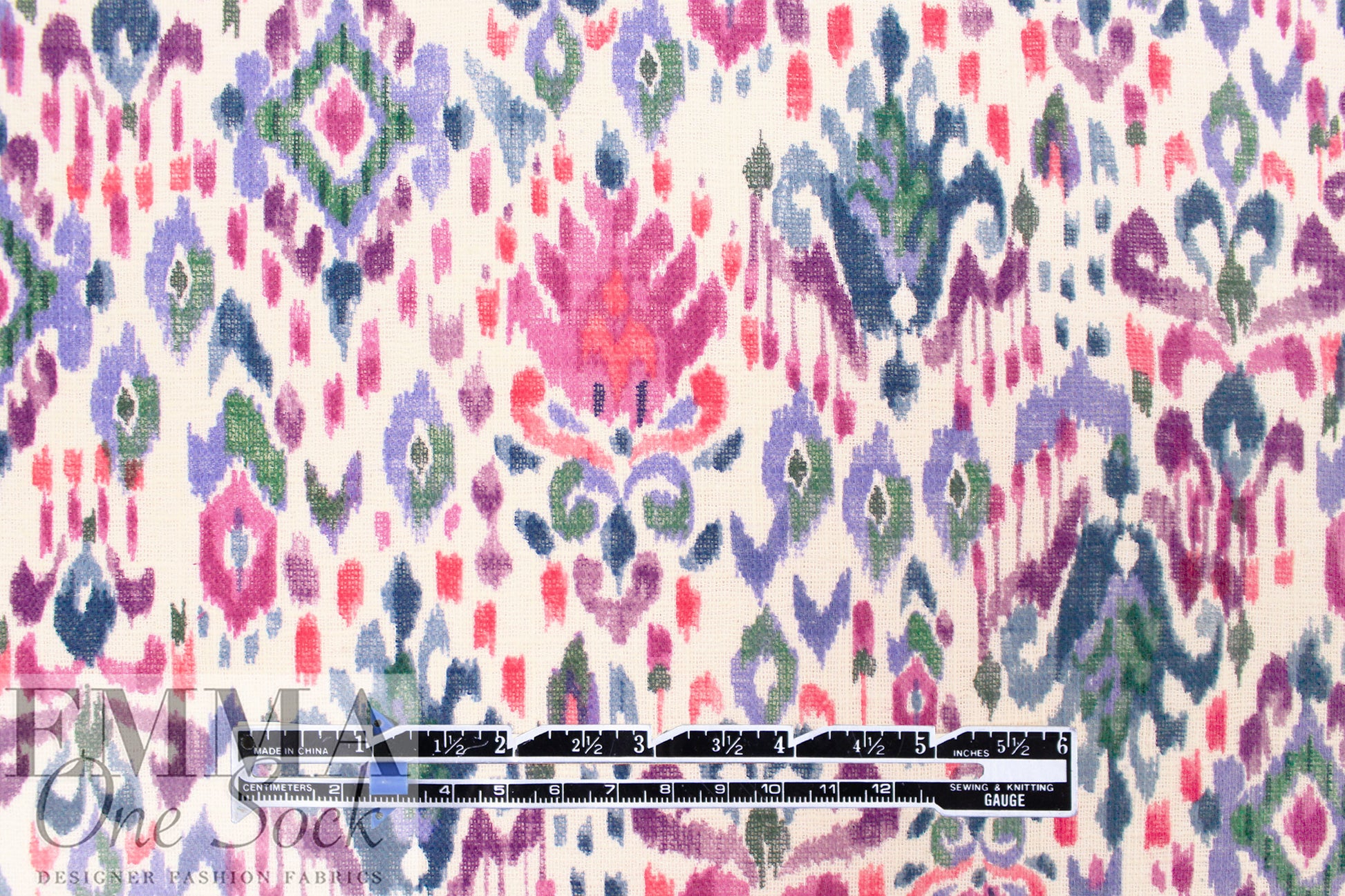 Italian ikat scroll cotton double gauze BCI certified .75 yds