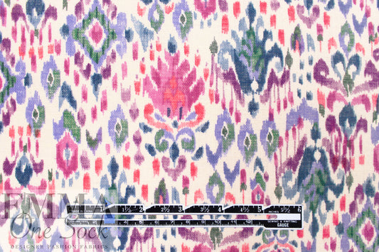 Italian ikat scroll cotton double gauze BCI certified .75 yds