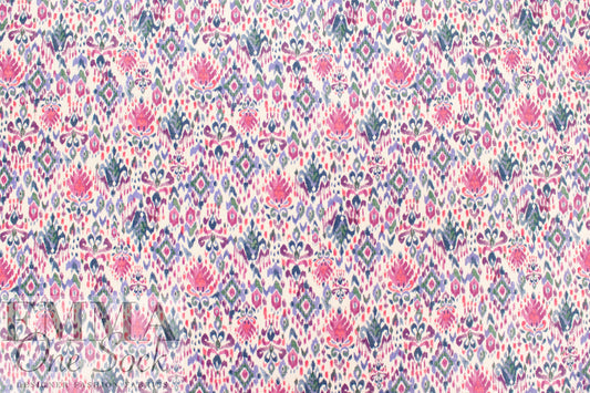 Italian ikat scroll cotton double gauze BCI certified .75 yds