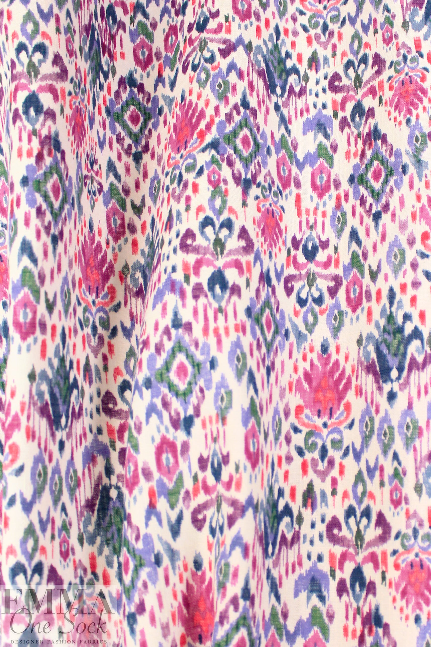 Italian ikat scroll cotton double gauze BCI certified .75 yds