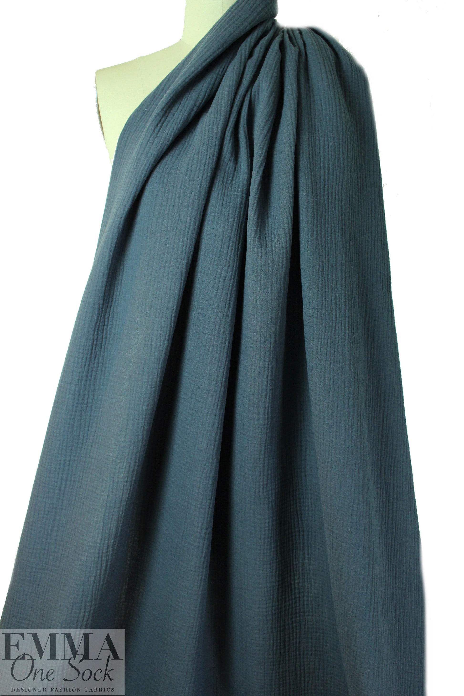 NY designer textured cotton double gauze - coronet