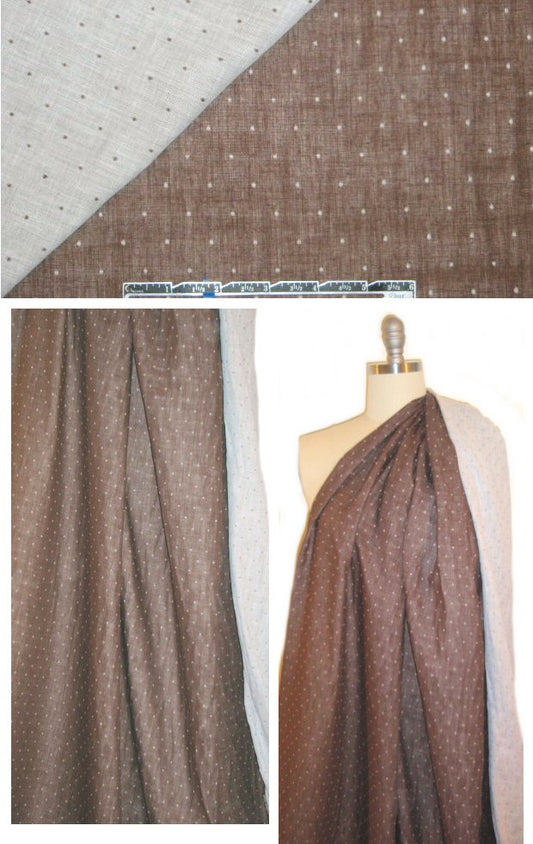 organic cotton double gauze - cocoa dots 1.33 yd