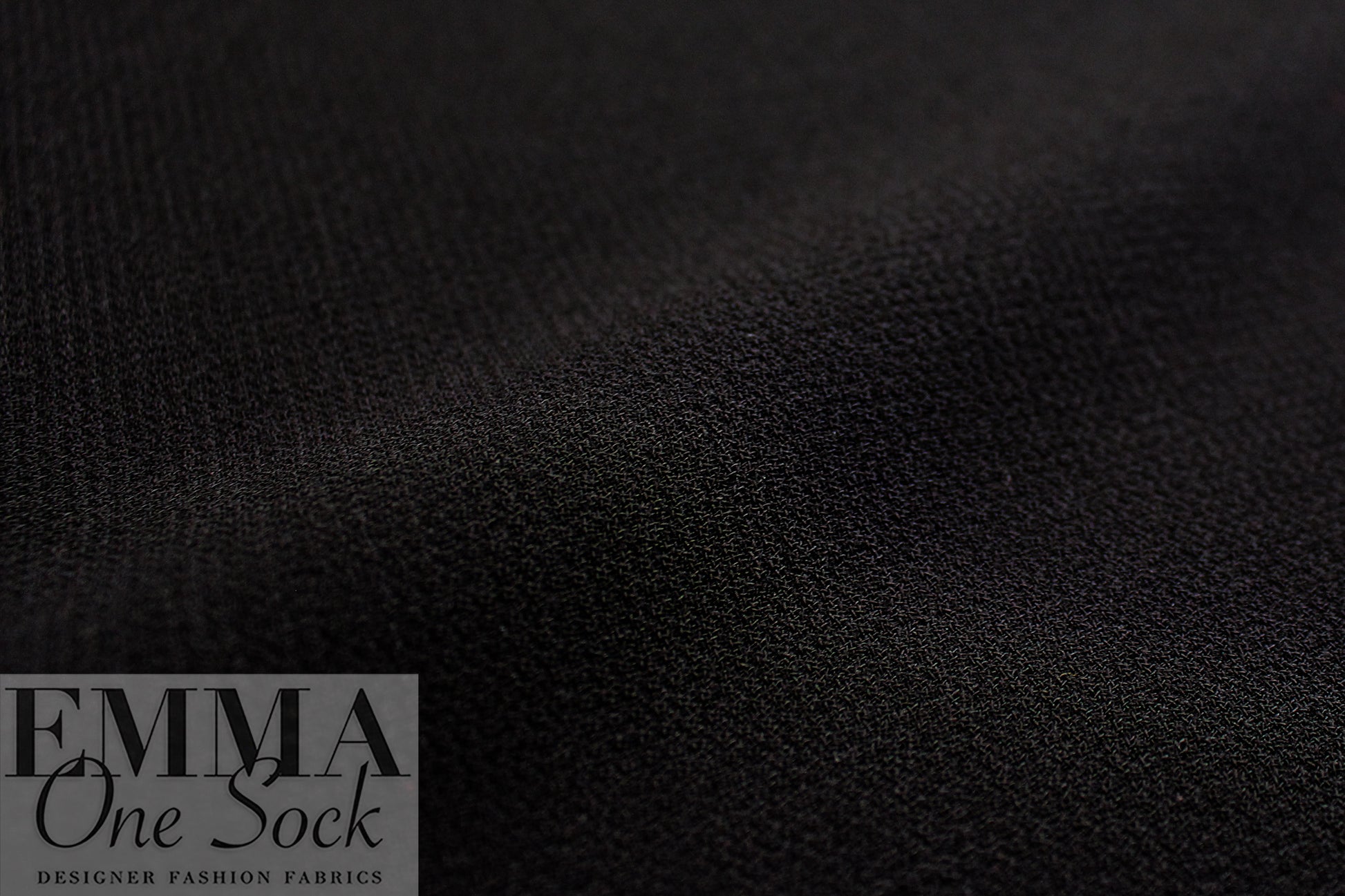 Italian wool double crepe woven - black 1.25 yds