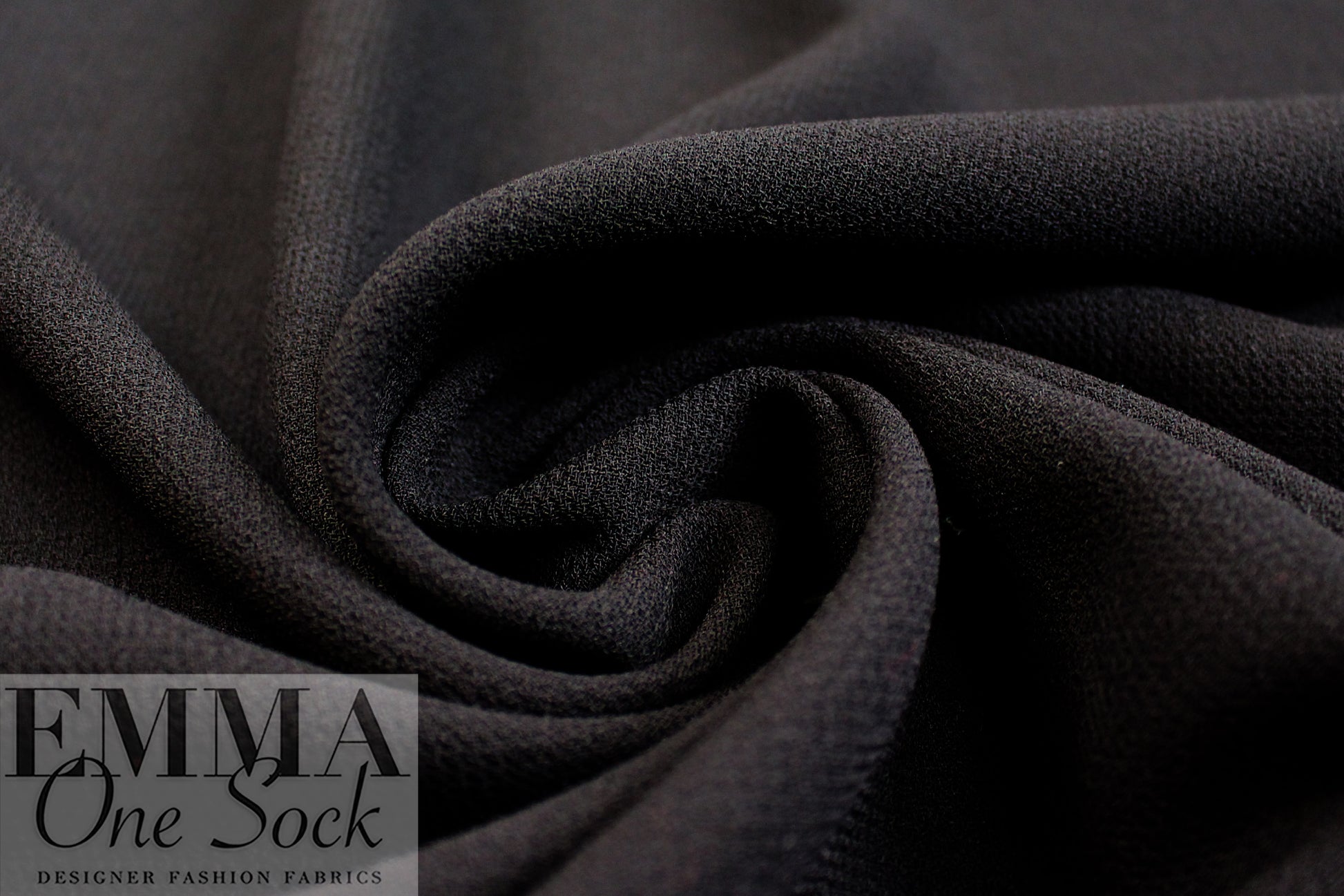 Italian wool double crepe woven - black 2.5 yd