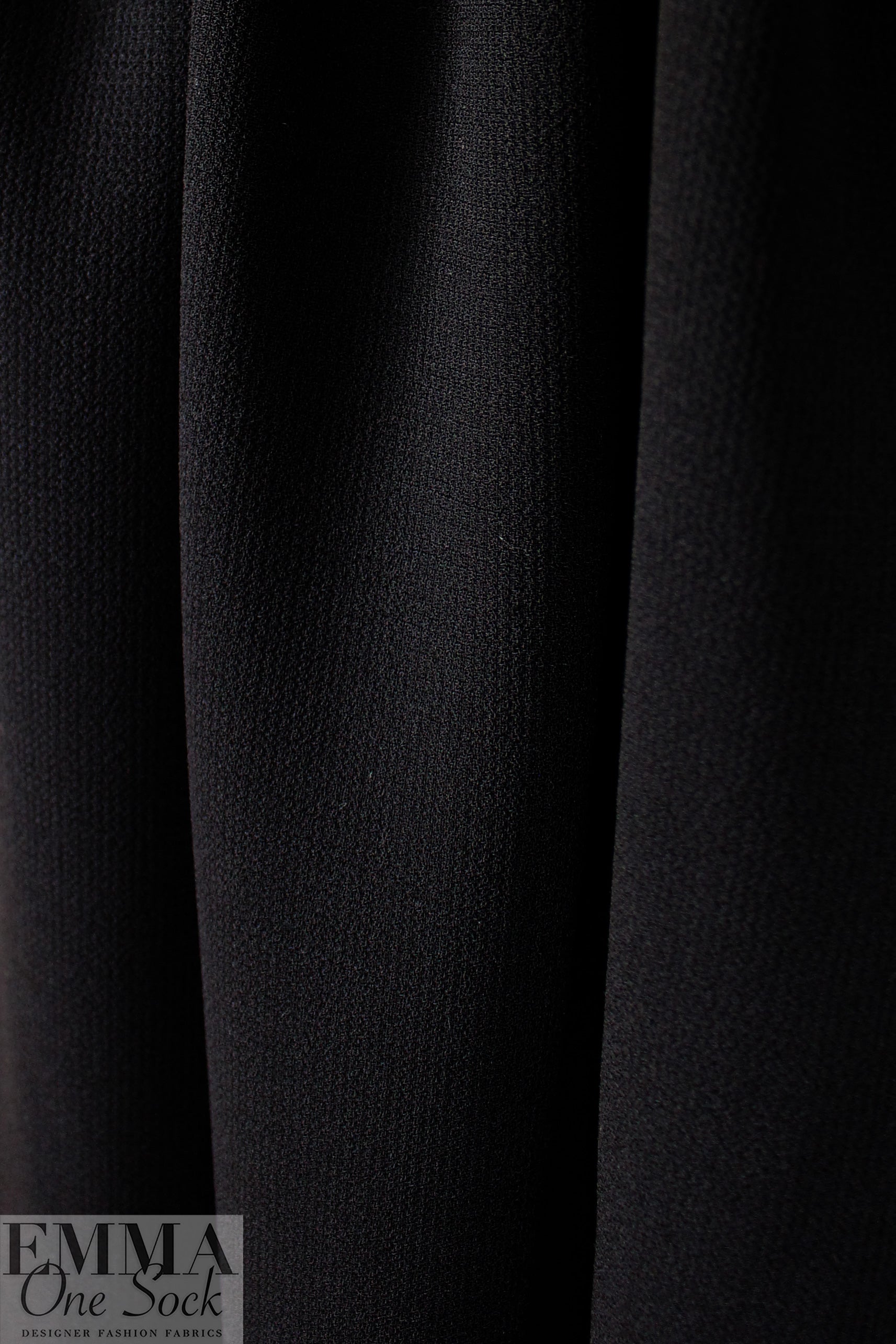 Italian wool double crepe woven - black 1.25 yds