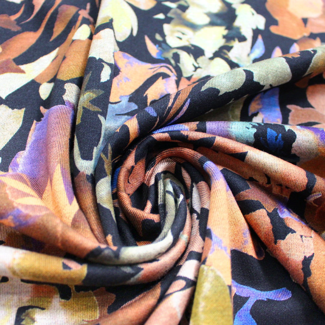 'roma garden' drapey viscose blend doubleknit, Oeko-Tex cert. .75 yds