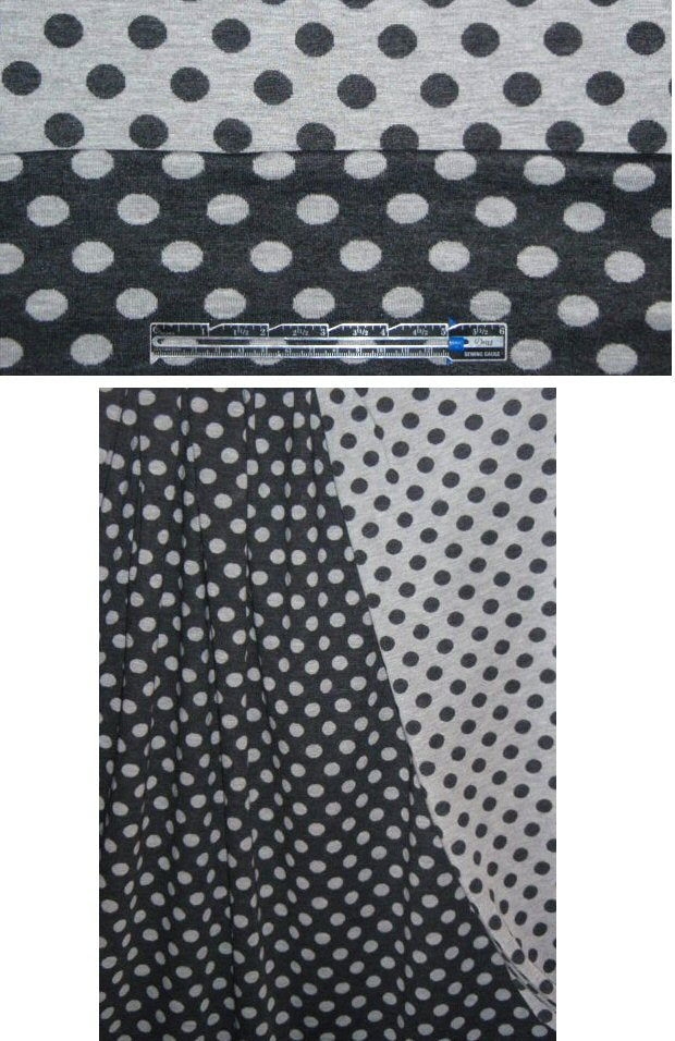 2-ply reversible dotty grays doubleknit .875 yds