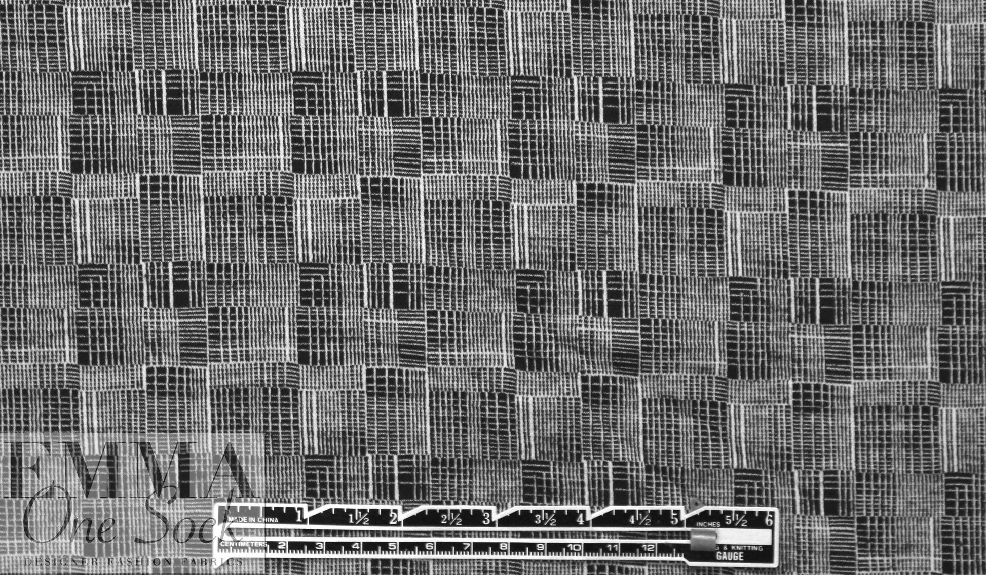 black/white 'mad plaid' doubleknit