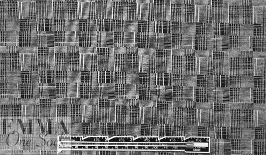 black/white 'mad plaid' doubleknit 1.125 yds