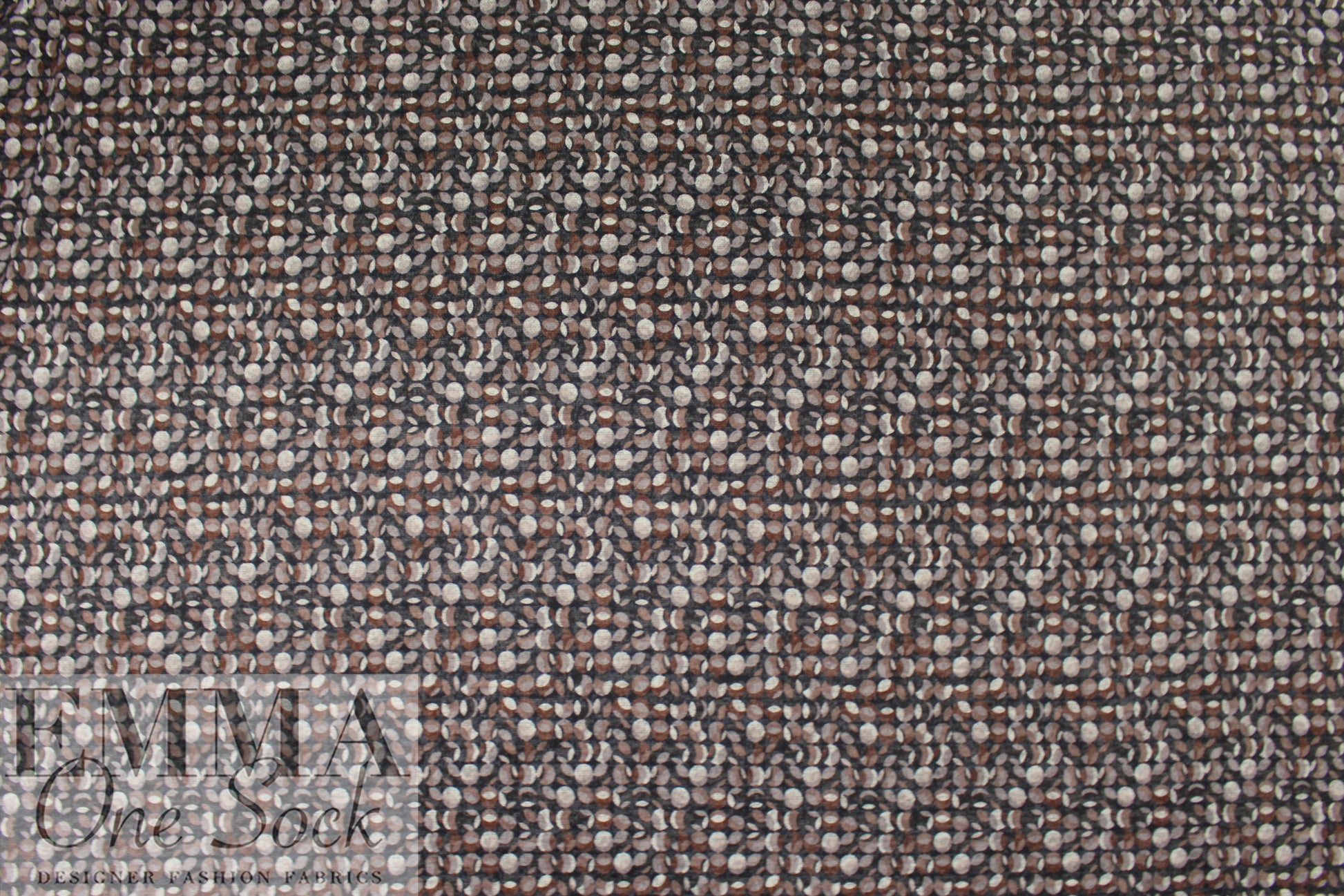 'tiny eclipses' rayon blend sweater knit -brown/black 1.375 yd