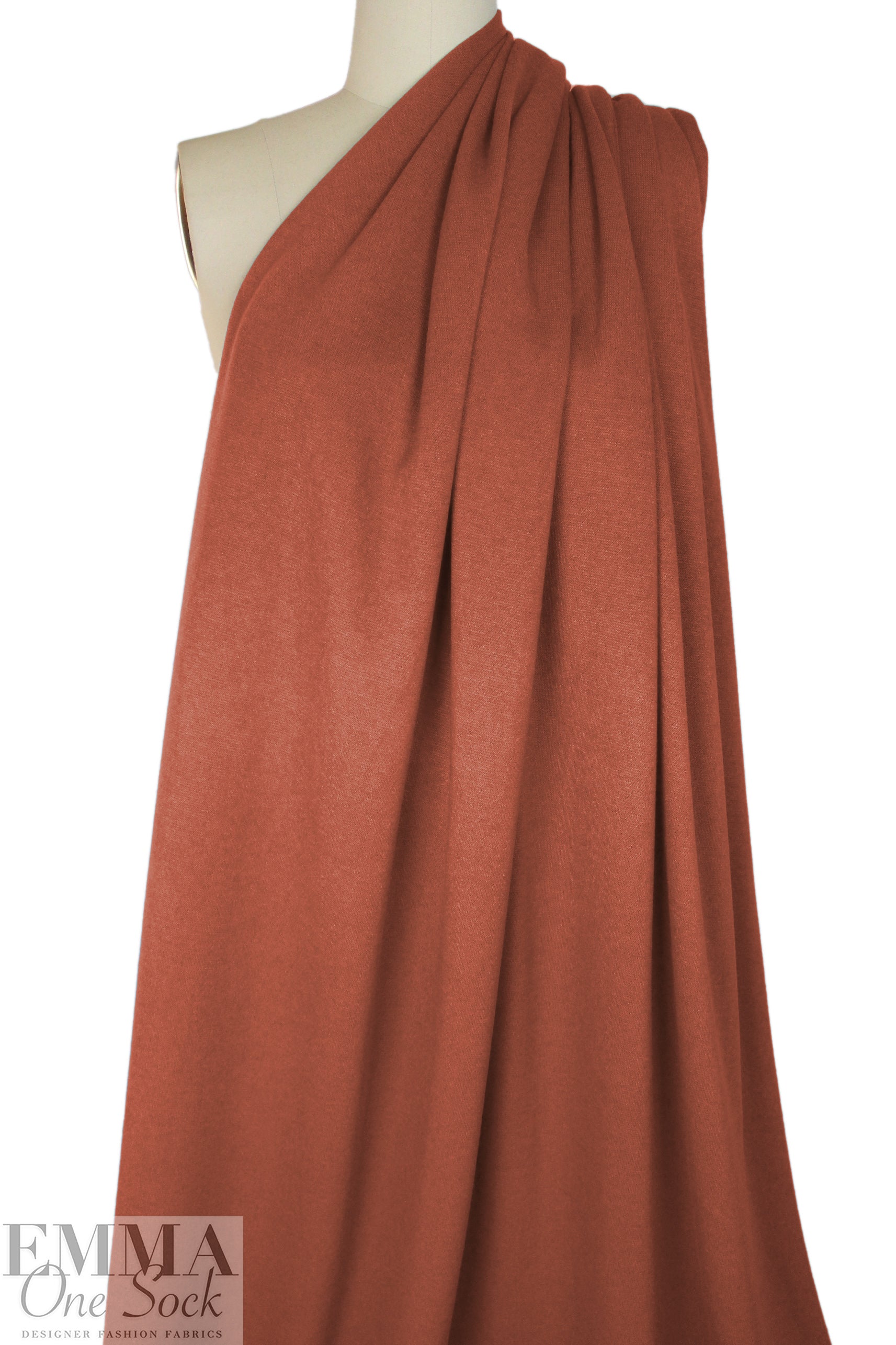 'beefy' stretch rayon blend sweater doubleknit Oeko-Tex cert.- cognac 1.875 yd