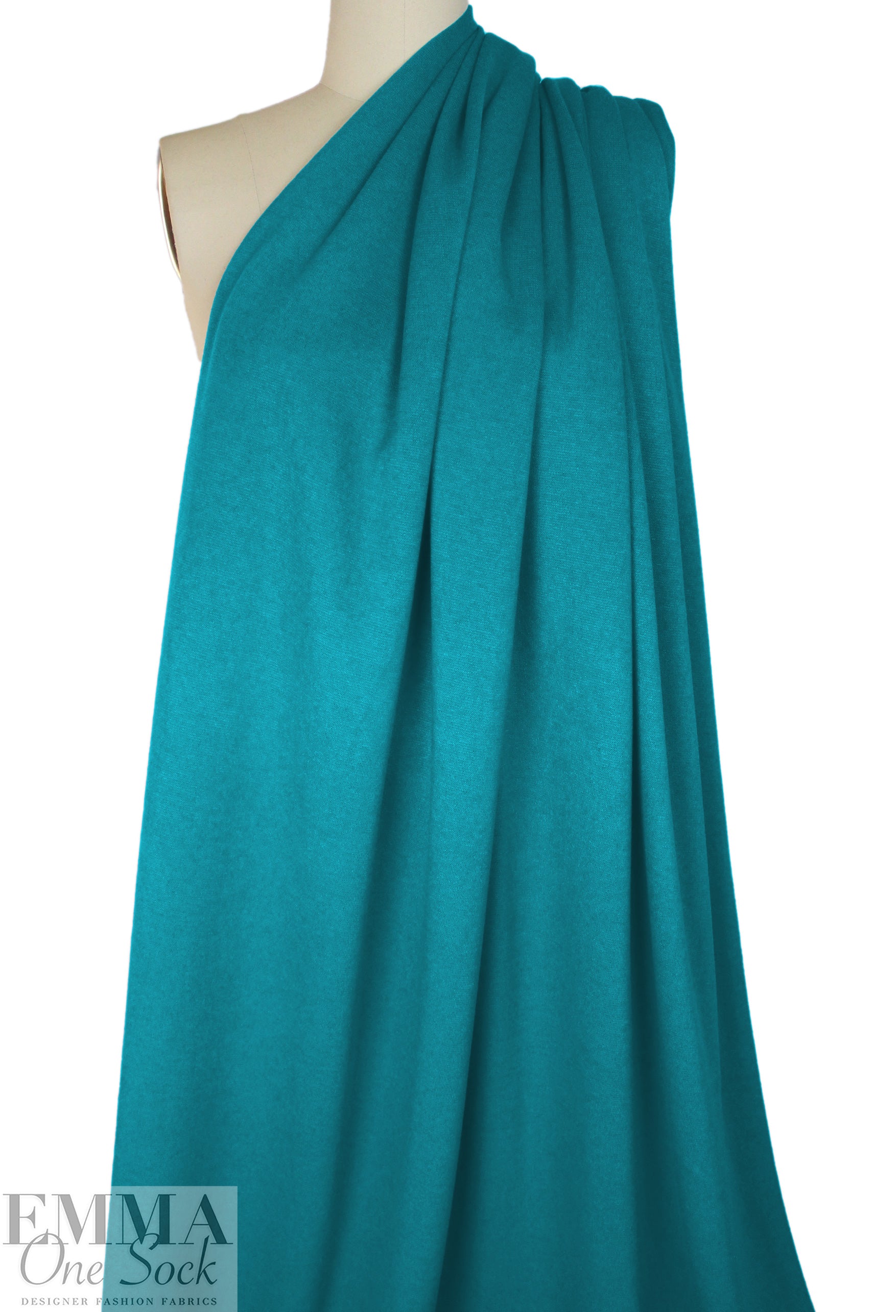 'beefy' stretch rayon blend sweater doubleknit Oeko-Tex cert.- teal 2 yd