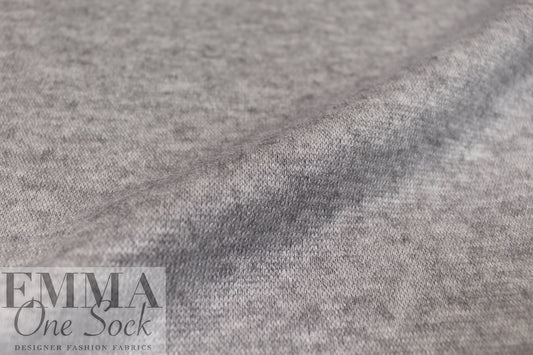 'beefy' stretch rayon blend sweater doubleknit Oeko-Tex cert.- heather grey