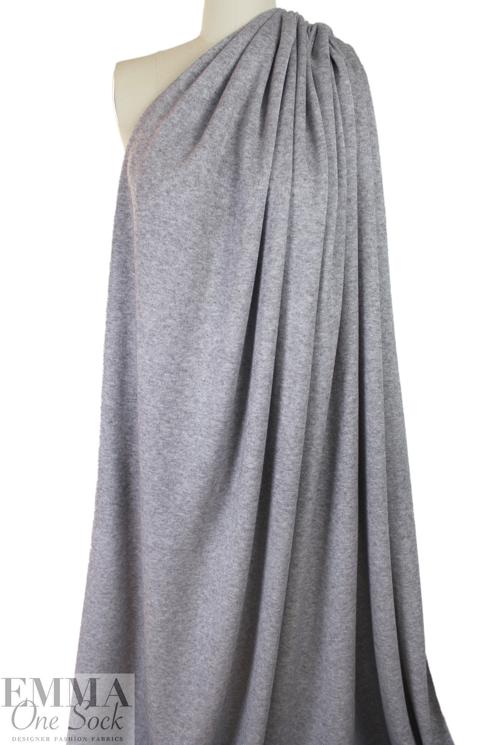 'beefy' stretch rayon blend sweater doubleknit Oeko-Tex cert.- heather grey 2 yd
