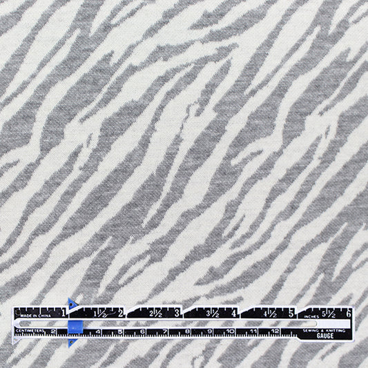 big cat stripes Oeko-tex certified doubleknit - grey/soft white 1.5 yds
