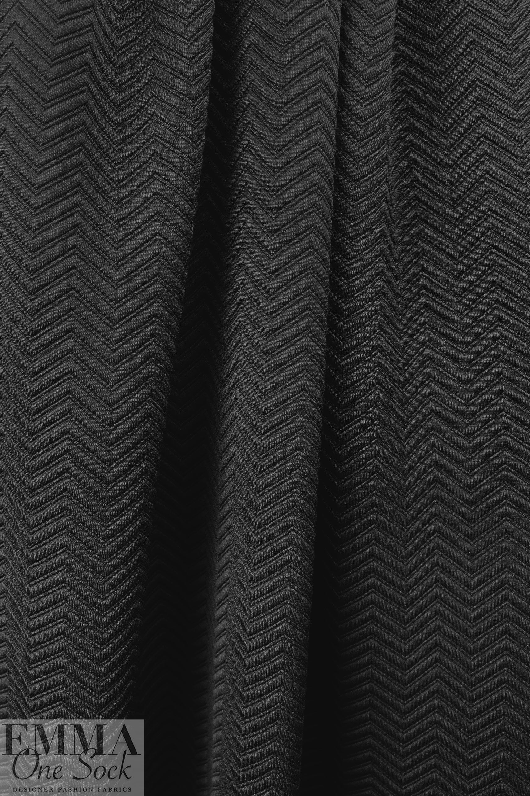 zig zag Oeko-tex certified novelty doubleknit - jet black 2 yd