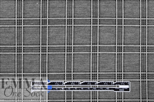 Black/white windowpane plaid Oeko-tex certified doubleknit .5 yds