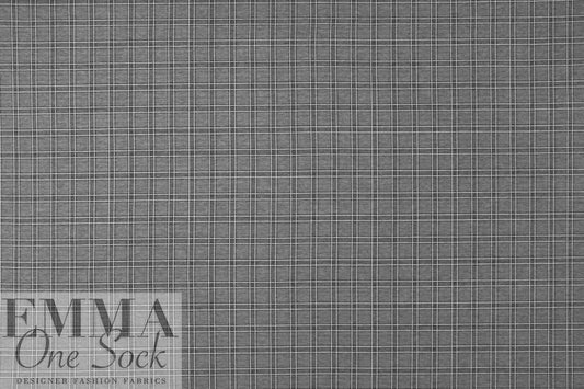 Black/white windowpane plaid Oeko-tex certified doubleknit 2 yds