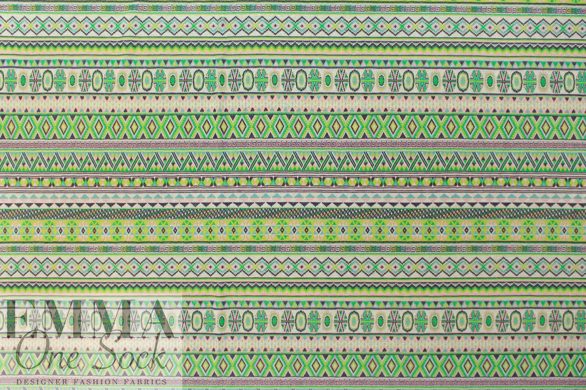 Dutch all cotton fairisle sweater knit - turq/lime/red 2.5 yds