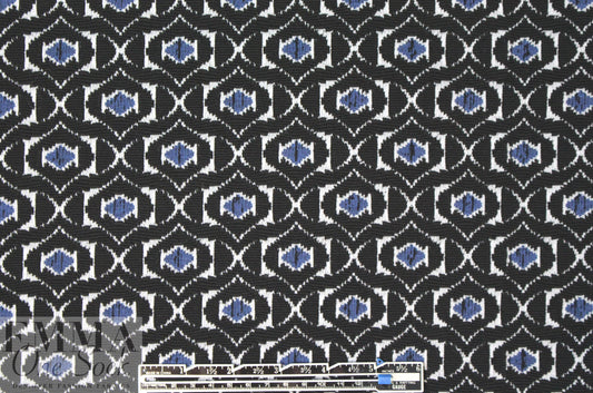 NY designer jacquard doubleknit - blue/black graphic