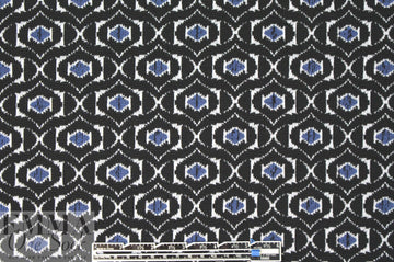NY designer jacquard doubleknit - blue/black graphic 2.125 yd