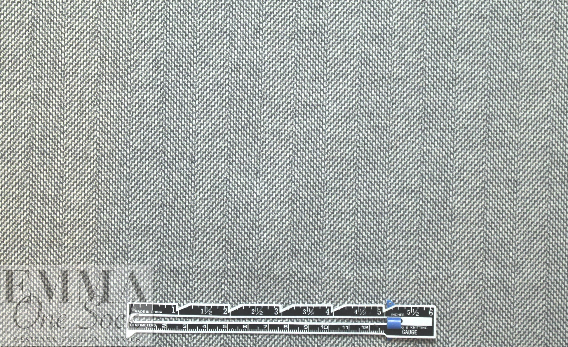 NY designer chevron doubleknit - gray/cream