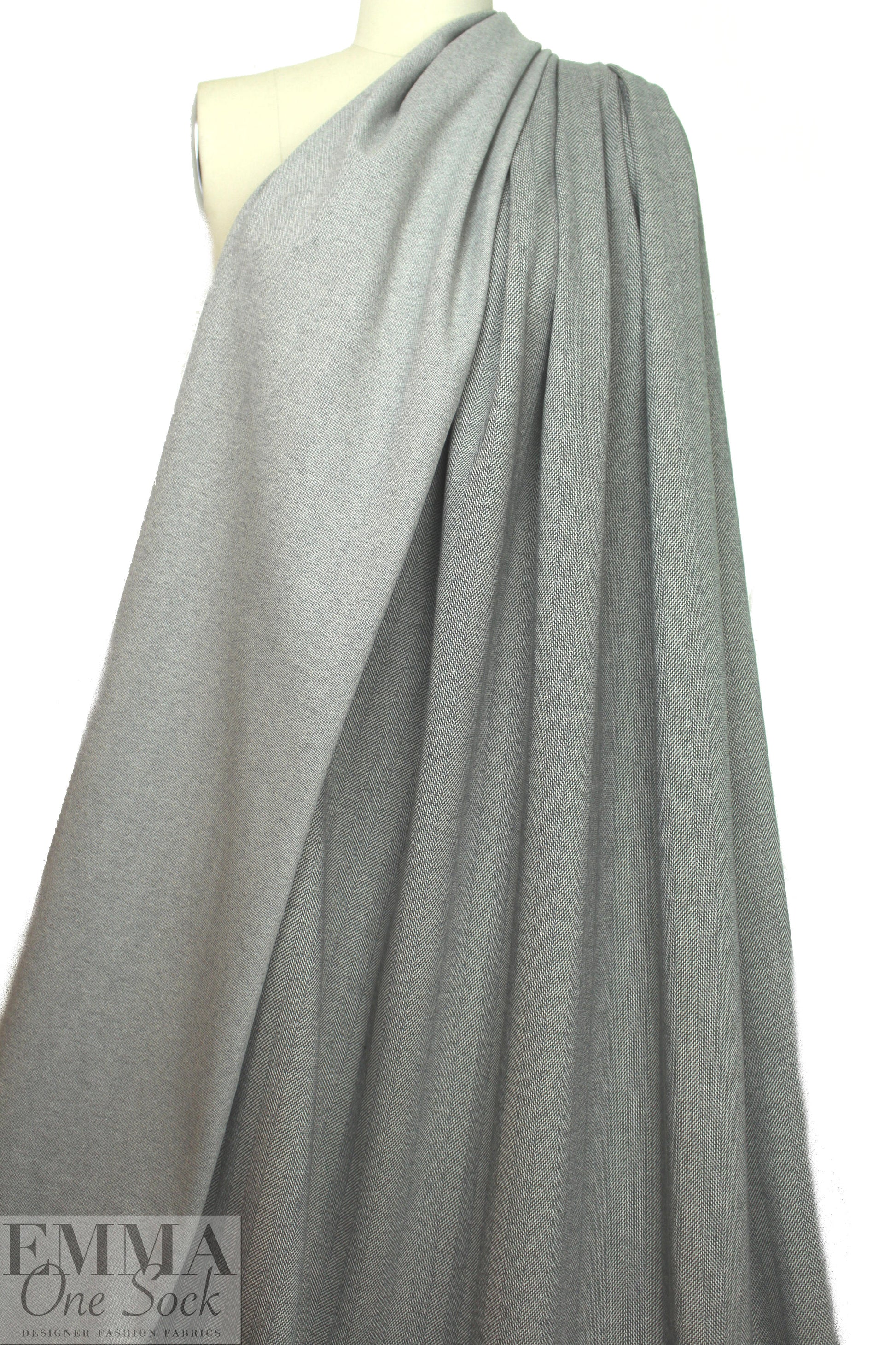 NY designer chevron doubleknit - gray/cream