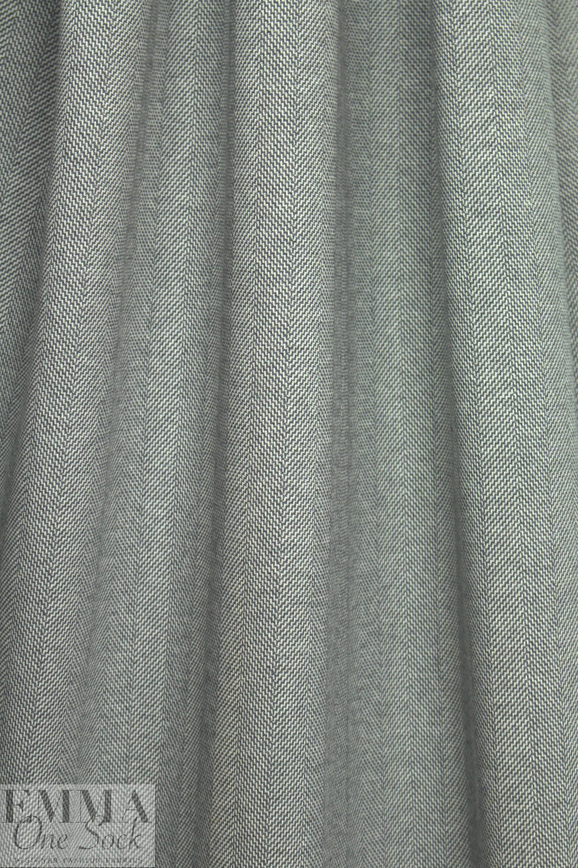 NY designer chevron doubleknit - gray/cream