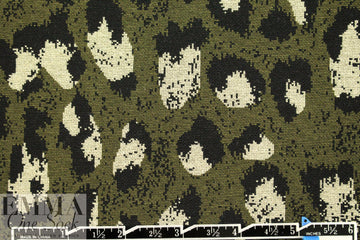 famous designer jacquard doubleknit - olive animal