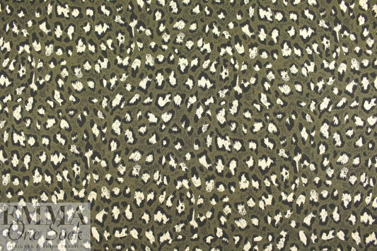 famous designer jacquard doubleknit - olive animal