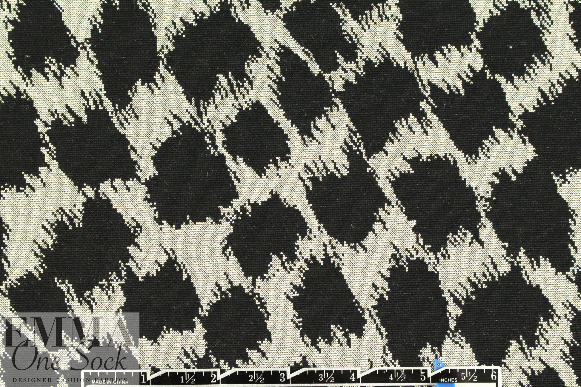 famous designer jacquard doubleknit - black/pewter