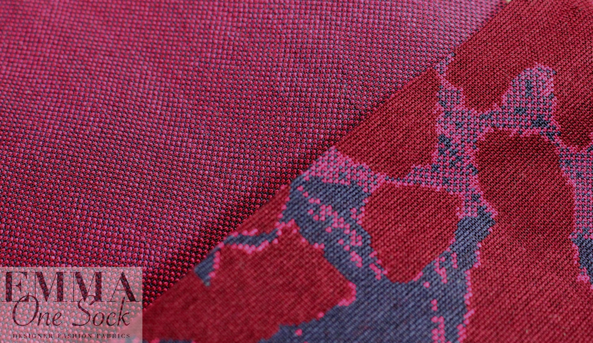 famous designer jacquard doubleknit - wine/navy