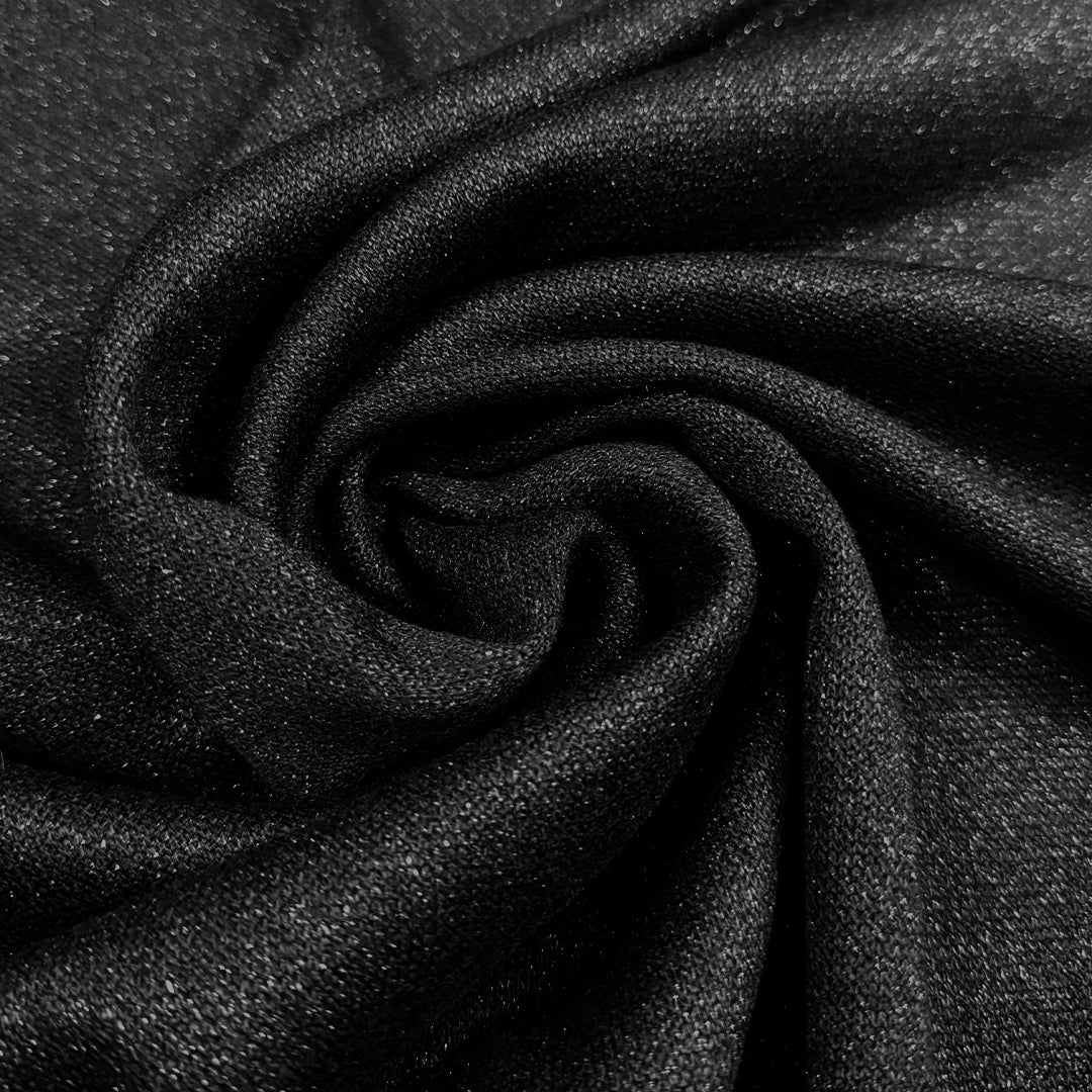 Italian viscose blend sweater doubleknit - sparkly black .625 yds